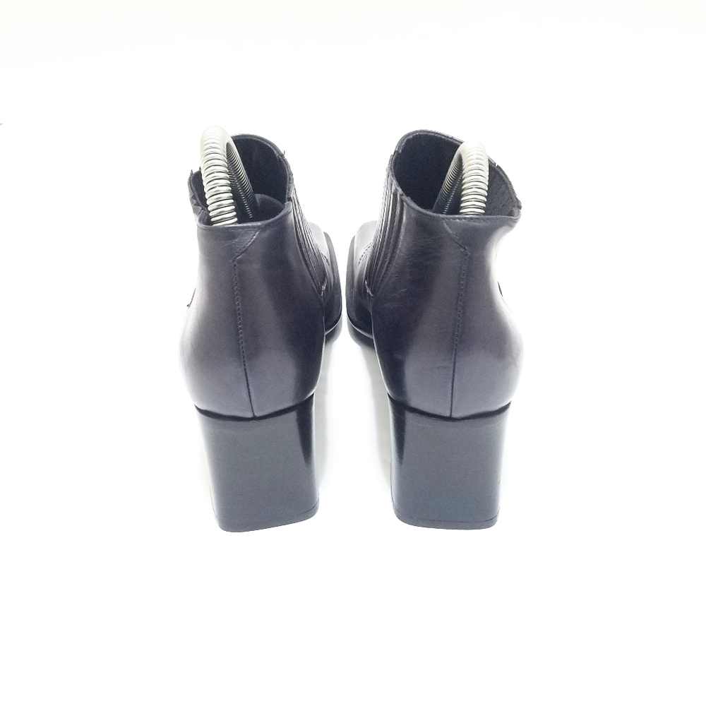 Vivien Lee Italian Made Leather Block Heel Boots Women's Size 8 - Picture 7 of 12